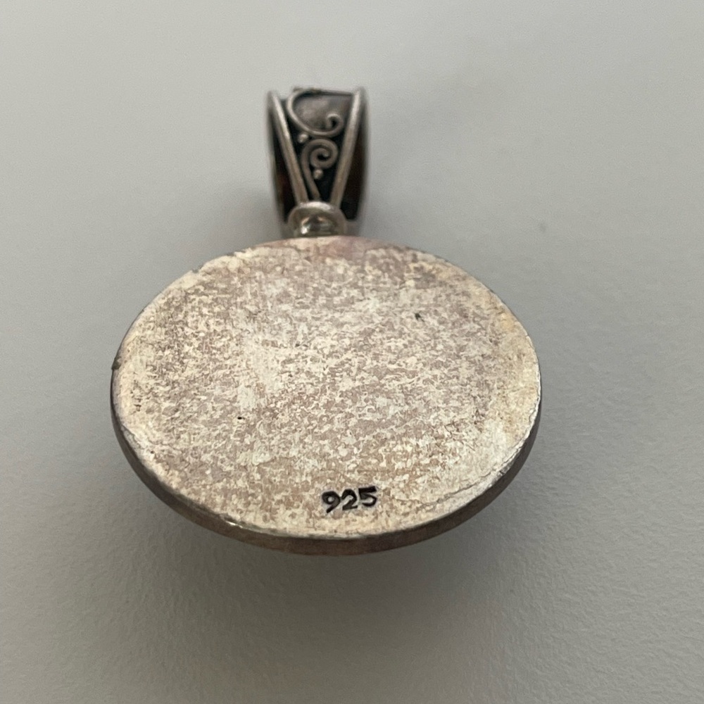 Pendant vintage 925 sterling carnelian amulet - Picture 5 of 5